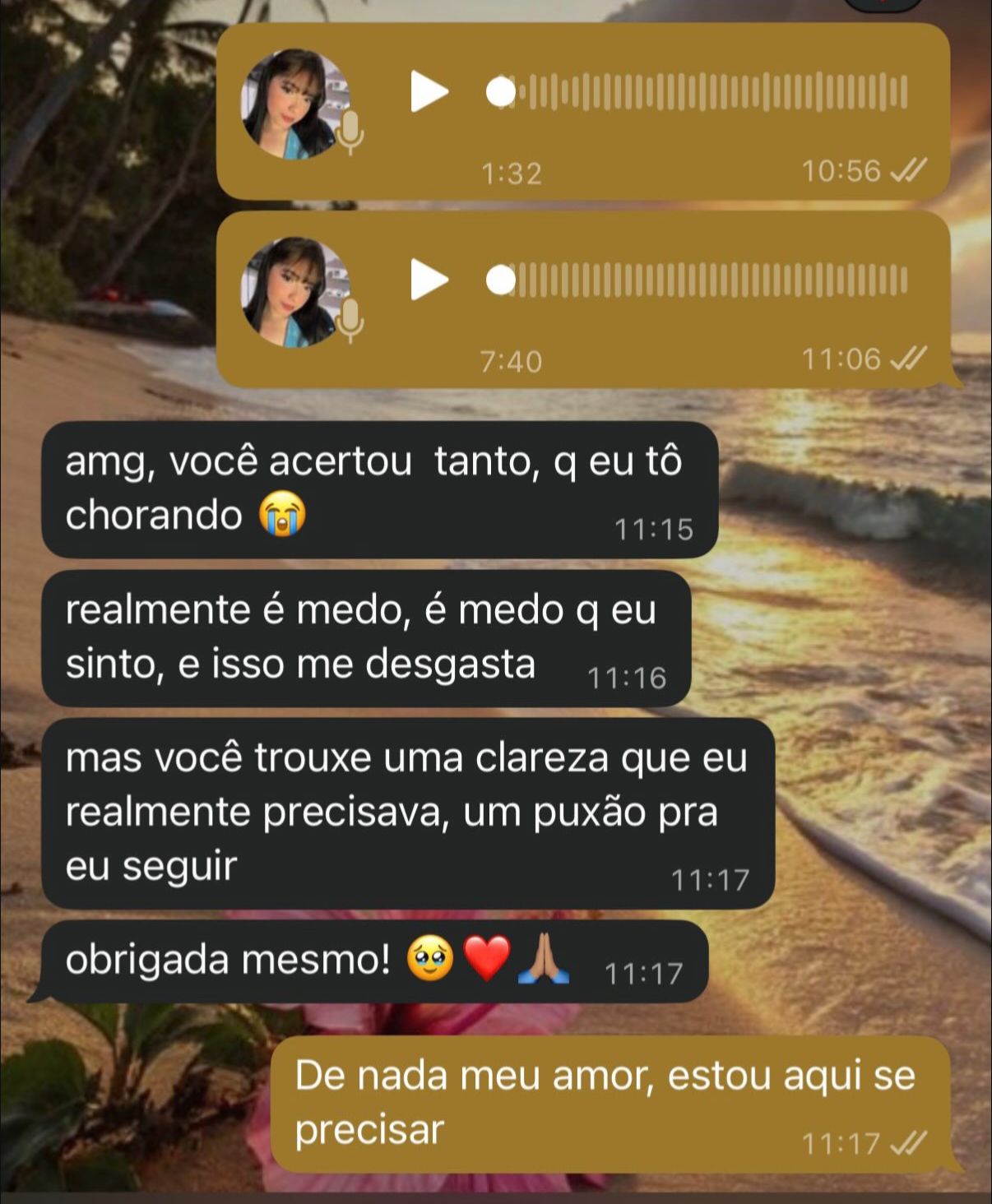 Depoimento de cliente em print de conversa — 5 de 10