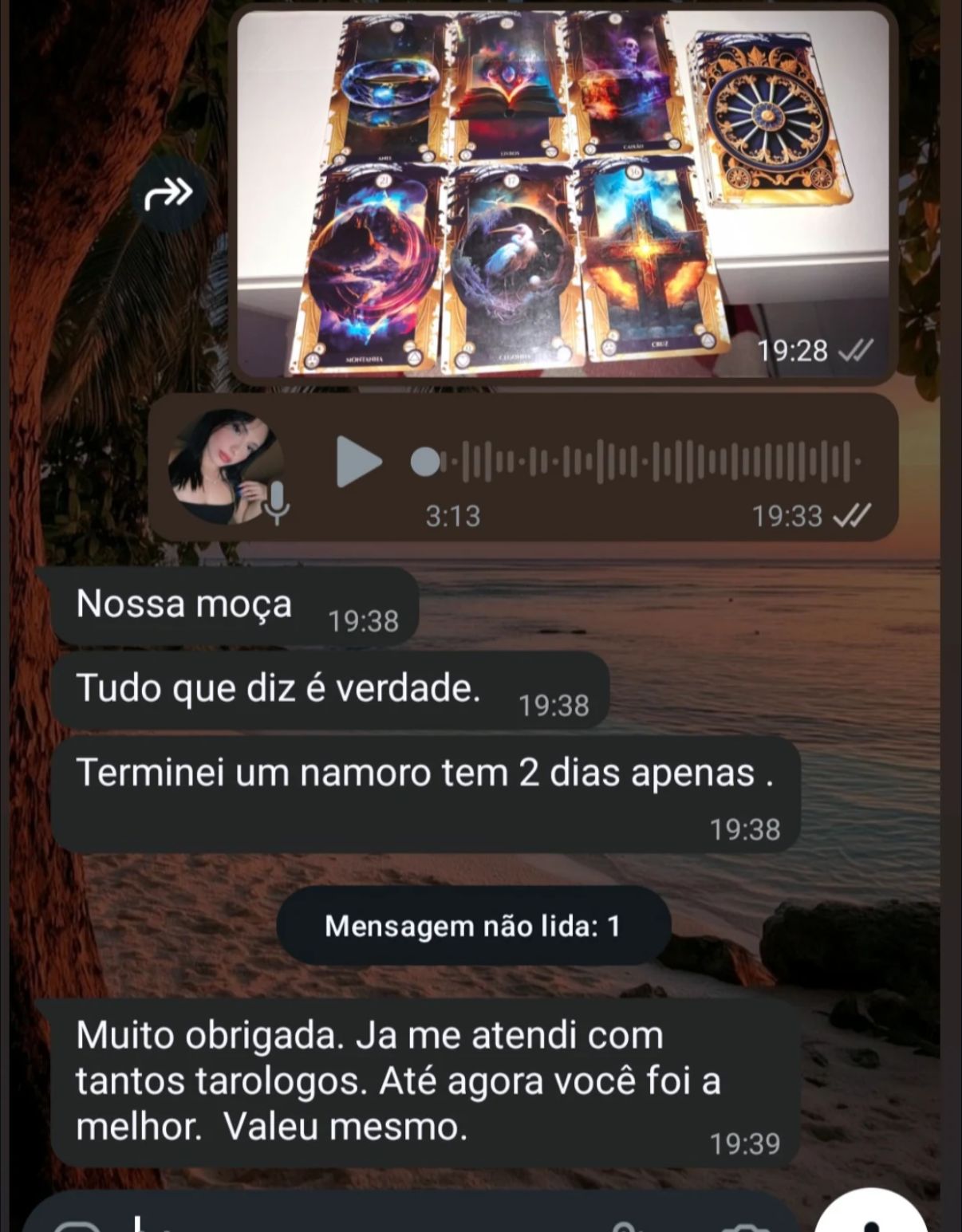 Depoimento de cliente em print de conversa — 7 de 10
